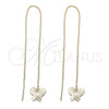 Oro Laminado Threader Earring, Gold Filled Style Butterfly Design, Polished, Golden Finish, 5.117.010