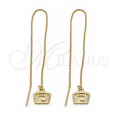 Oro Laminado Threader Earring, Gold Filled Style Polished, Golden Finish, 5.119.008