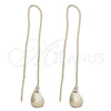 Oro Laminado Threader Earring, Gold Filled Style Teardrop Design, Polished, Golden Finish, 5.113.006