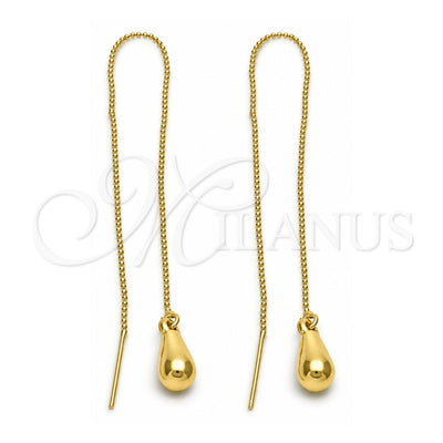 Oro Laminado Threader Earring, Gold Filled Style Polished, Golden Finish, 5.115.007