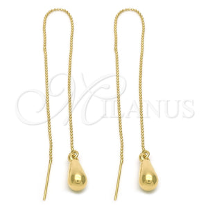 Oro Laminado Threader Earring, Gold Filled Style Polished, Golden Finish, 5.115.007
