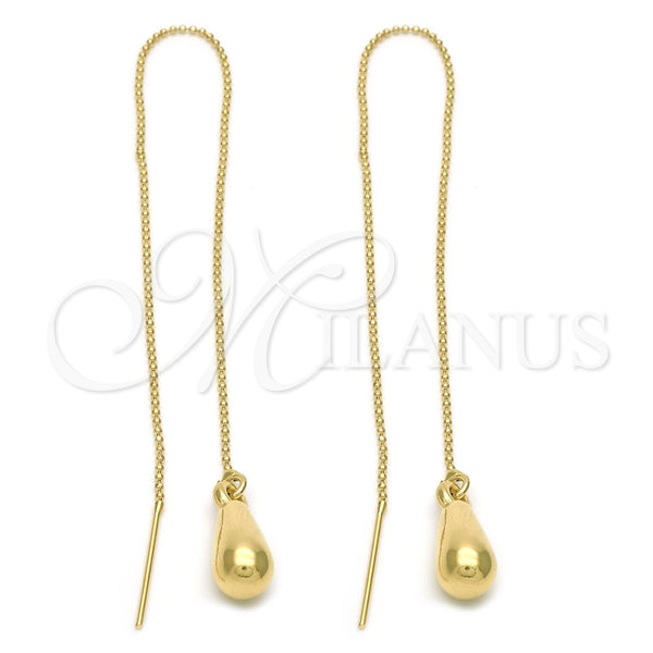 Oro Laminado Threader Earring, Gold Filled Style Polished, Golden Finish, 5.115.007