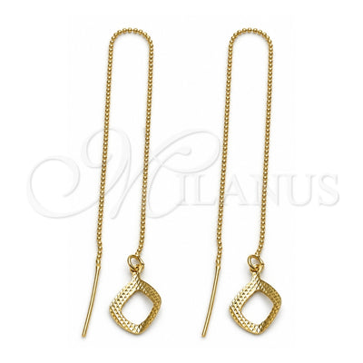 Oro Laminado Threader Earring, Gold Filled Style Polished, Golden Finish, 5.115.006