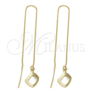 Oro Laminado Threader Earring, Gold Filled Style Polished, Golden Finish, 5.115.006