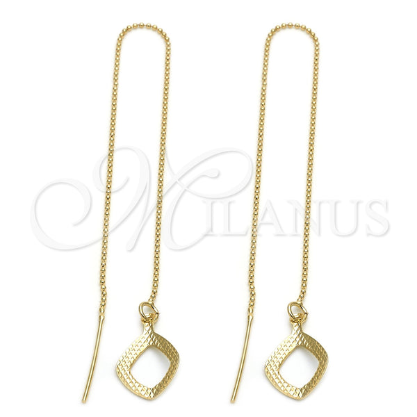 Oro Laminado Threader Earring, Gold Filled Style Polished, Golden Finish, 5.115.006