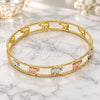 Gold Plated Individual Bangle, Elephant Design, Diamond Cutting Finish, Tricolor, 5.261.004.06 (09 MM Thickness, Size 6 (2.75 Diameter))