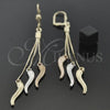 Oro Laminado Long Earring, Gold Filled Style Polished, Tricolor, 5.081.003