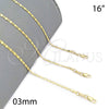 Oro Laminado Basic Necklace, Gold Filled Style Mariner Design, Polished, Golden Finish, 5.223.020.16 (0.50 Gauge, 16 Inches Length)