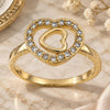 Oro Laminado Multi Stone Ring, Gold Filled Style Heart Design, with White Cubic Zirconia, Polished, Golden Finish, 5.173.006.06 (Size 6)