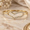 Oro Laminado Individual Bangle, Gold Filled Style Heart Design, with White Cubic Zirconia, Polished, Golden Finish, 5.230.003 (05 MM Thickness, Size 5 (2.50 Diameter))