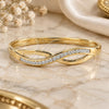 Oro Laminado Individual Bangle, Gold Filled Style Infinite Design, with White Cubic Zirconia, Polished, Golden Finish, 5.230.001 (10 MM Thickness, Size 5 (2.50 Diameter))