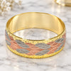 Gold Plated Individual Bangle, Diamond Cutting Finish, Tricolor, 5.261.001.05 (23 MM Thickness, Size 5 (2.50 Diameter))
