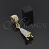 Oro Laminado Love Link Pendant, Gold Filled Style Enamel Finish, Golden Finish, 5.163.009