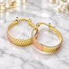 Oro Laminado Small Hoop, Gold Filled Style Diamond Cutting Finish, Tricolor, 5.158.020