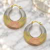 Oro Laminado Medium Hoop, Gold Filled Style Diamond Cutting Finish, Tricolor, 5.143.008
