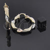 Oro Laminado Medium Hoop, Gold Filled Style Twist Design, Diamond Cutting Finish, Tricolor, 5.143.001.35