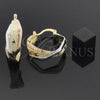 Oro Laminado Medium Hoop, Gold Filled Style Twist Design, Diamond Cutting Finish, Tricolor, 5.155.003.1