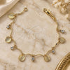 Oro Laminado Charm Bracelet, Gold Filled Style with White Cubic Zirconia, Diamond Cutting Finish, Golden Finish, 5.031.003.07 (7 Inches Length)