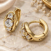 Oro Laminado Huggie Hoop, Gold Filled Style with White Cubic Zirconia, Polished, Golden Finish, 5.130.006
