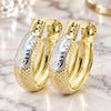 Oro Laminado Children Hoop, Gold Filled Style Diamond Cutting Finish, Tricolor, 02.21.0231
