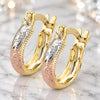 Oro Laminado Small Hoop, Gold Filled Style Diamond Cutting Finish, Tricolor, 02.21.0235