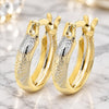Oro Laminado Small Hoop, Gold Filled Style Diamond Cutting Finish, Tricolor, 02.21.0236