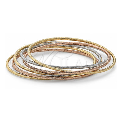 Oro Laminado Semanario Bangle, Gold Filled Style Diamond Cutting Finish, Tricolor, 5.233.011.06 (02 MM Thickness, Size 6 (2.75 Diameter))