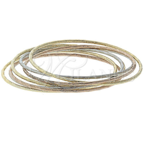 Oro Laminado Semanario Bangle, Gold Filled Style Diamond Cutting Finish, Tricolor, 5.233.011.06 (02 MM Thickness, Size 6 (2.75 Diameter))
