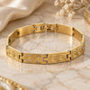 Oro Laminado Solid Bracelet, Gold Filled Style Diamond Cutting Finish, Golden Finish, 03.102.0004 (08 MM Thickness, 8 Inches Length)