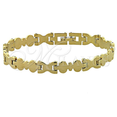 Oro Laminado Solid Bracelet, Gold Filled Style Diamond Cutting Finish, Golden Finish, 03.102.0006 (08 MM for wholesale, main product view