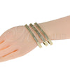 Gold Plated Trio Bangle, Diamond Cutting Finish, Golden Finish, 03.53.0001.05 (03 MM Thickness, Size 5 (2.50 Diameter))