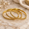 Gold Plated Trio Bangle, Diamond Cutting Finish, Golden Finish, 03.53.0001.05 (03 MM Thickness, Size 5 (2.50 Diameter))