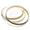 Gold Plated Trio Bangle, Diamond Cutting Finish, Tricolor, 03.53.0002.05 (06 MM Thickness, Size 5 (2.50 Diameter))
