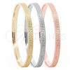 Gold Plated Trio Bangle, Diamond Cutting Finish, Tricolor, 03.53.0002.05 (06 MM Thickness, Size 5 (2.50 Diameter))