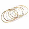 Gold Plated Semanario Bangle, Diamond Cutting Finish, Tricolor, 03.53.0005.05 (03 MM Thickness, Size 5 (2.50 Diameter))