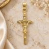Oro Laminado Religious Pendant, Gold Filled Style Crucifix Design, Polished, Golden Finish, 5.192.020