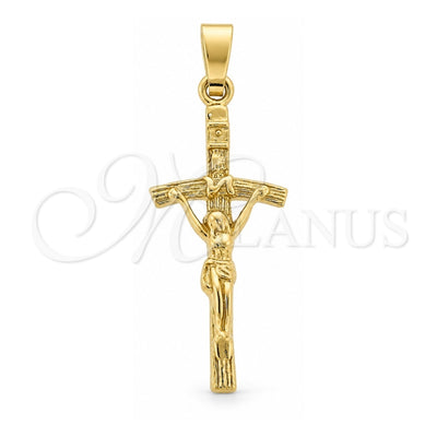 Oro Laminado Religious Pendant, Gold Filled Style Crucifix Design, Polished, Golden Finish, 5.192.020