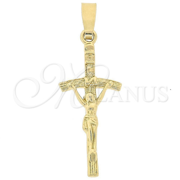 Oro Laminado Religious Pendant, Gold Filled Style Crucifix Design, Polished, Golden Finish, 5.192.020