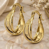Oro Laminado Small Hoop, Gold Filled Style Twist Design, Diamond Cutting Finish, Golden Finish, 5.156.012