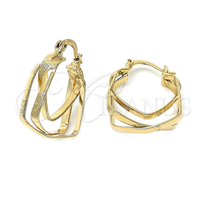 Oro Laminado Medium Hoop, Gold Filled Style Matte Finish, Golden Finish, 02.96.0044 for wholesale, main product view