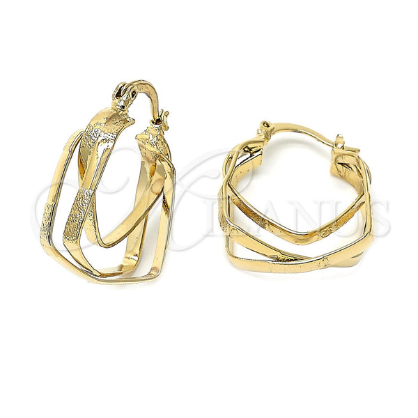 Oro Laminado Medium Hoop, Gold Filled Style Matte Finish, Golden Finish, 02.96.0044