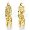 Oro Laminado Small Hoop, Gold Filled Style Diamond Cutting Finish, Golden Finish, 02.96.0032