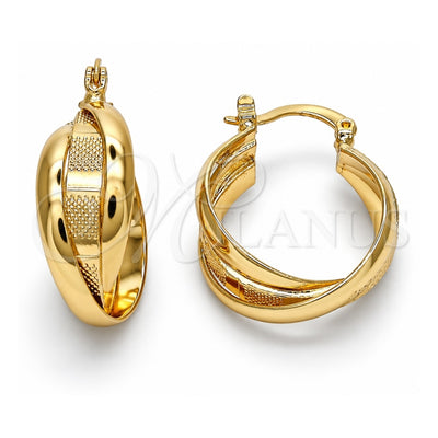 Oro Laminado Small Hoop, Gold Filled Style Diamond Cutting Finish, Golden Finish, 02.96.0026.20