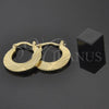 Oro Laminado Small Hoop, Gold Filled Style Flower Design, Diamond Cutting Finish, Golden Finish, 5.157.031