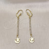 Oro Laminado Long Earring, Gold Filled Style Star Design, with  Cubic Zirconia, Golden Finish, 5.104.018