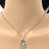 Oro Laminado Fancy Pendant, Gold Filled Style Anchor Design, Polished, Tricolor, 5.183.028