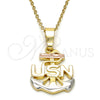 Oro Laminado Fancy Pendant, Gold Filled Style Anchor Design, Polished, Tricolor, 5.183.028