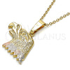 Oro Laminado Fancy Pendant, Gold Filled Style Eagle Design, Polished, Tricolor, 5.180.012
