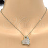 Oro Laminado Fancy Pendant, Gold Filled Style Heart Design, Diamond Cutting Finish, Tricolor, 5.181.022