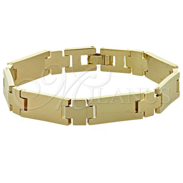 Oro Laminado Solid Bracelet, Gold Filled Style Polished, Golden Finish, 03.63.0524 (10 MM Thickness, 8 Inches Length)